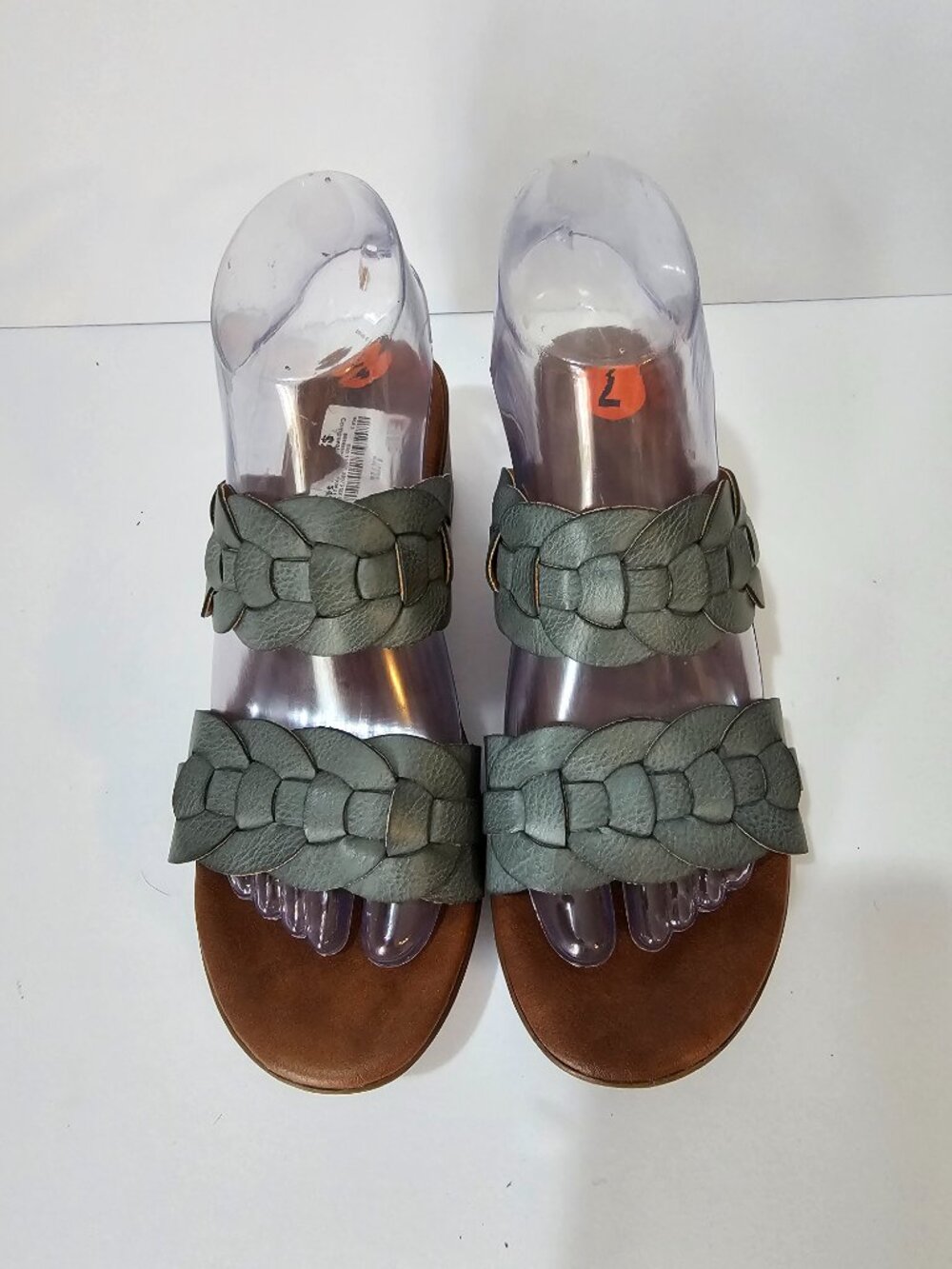 BOC Jillian Sandals Blue Woven Faux Leather Y2K Retro Summer Boho 7 NWT - Picture 2 of 11